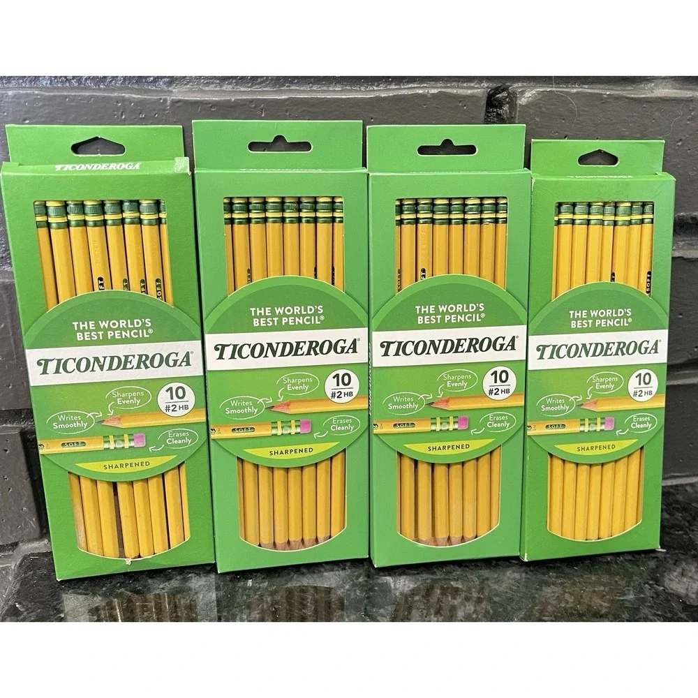 Ticonderoga Dixon #2 Pencils HB Lot 4 Boxes 40 Total Yellow Pencils X33892 NIP